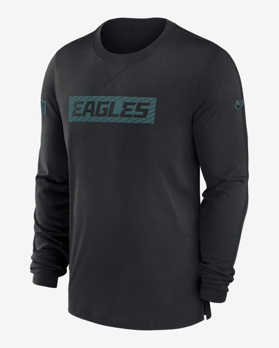 Men s Nike Black Philadelphia Eagles Sideline Player Performance Long Sleeve T Shirt Size Large